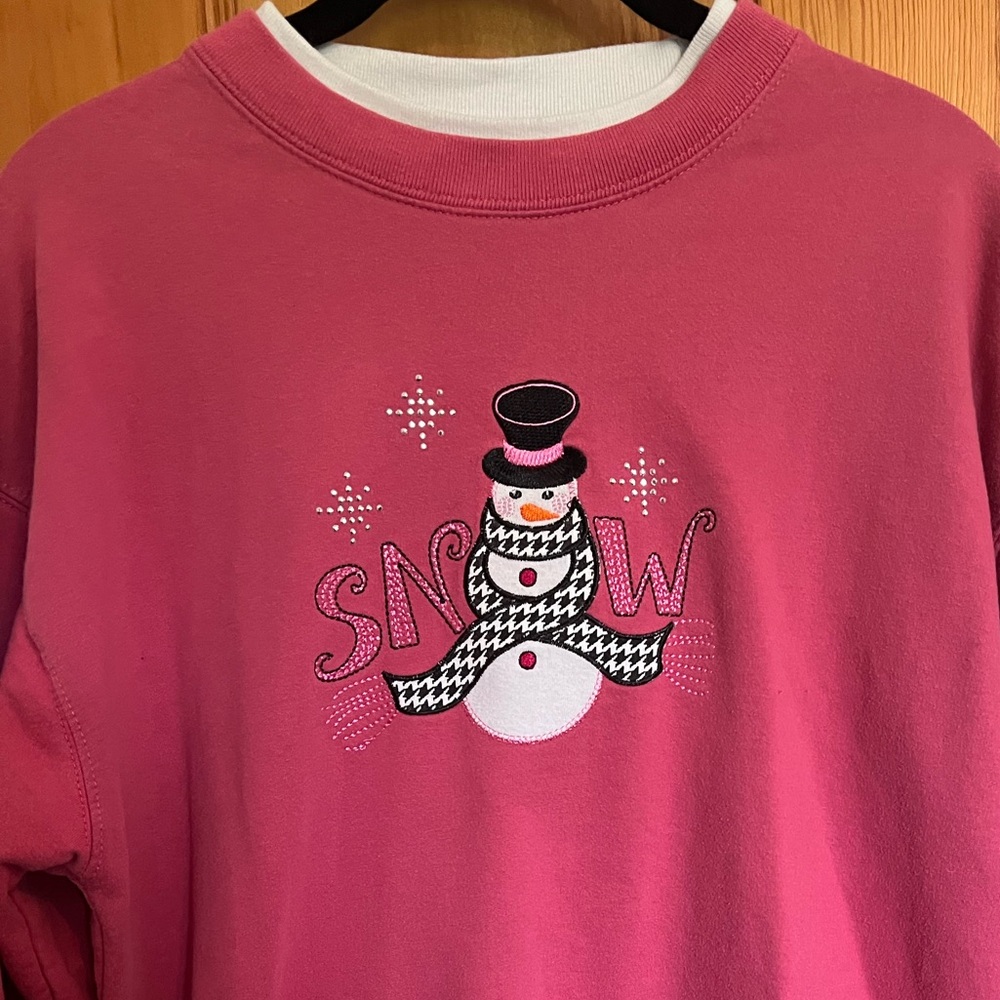 Vintage hipster “ granny “ snowman sweatshirt.